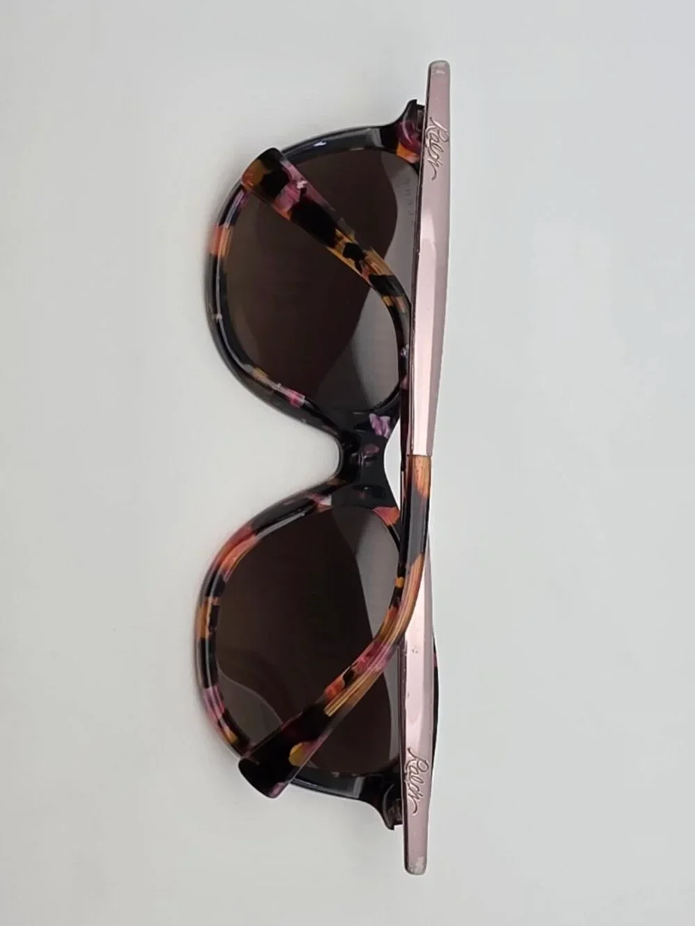 Ralph Lauren RA5201 1457T5 Pink Marble Frame Polarized Brown Cat Eye Sunglasses